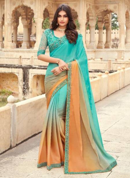 Light Sea Green Colour TFH SANDAL WOOD 8th EDITION Latest Stylish Fancy Party Wear Mix Silk Heavy Designer Saree Collection SW-817